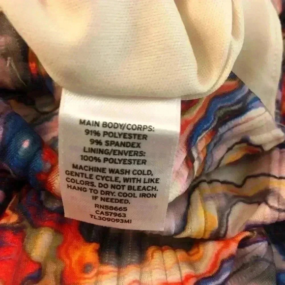 Leith Pink Multi Pastel Wavy Abalone Print Stretch Ribbed Skirt sz large… - Picture 5 of 6